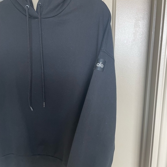 ALO Yoga Black Hoodie with Mesh Detail - Picture 2 of 4